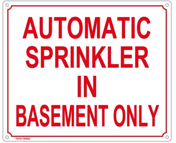 Automatic Sprinkler In Basement Only