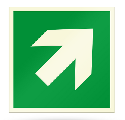 Photoluminescent Directional Arrow Sign