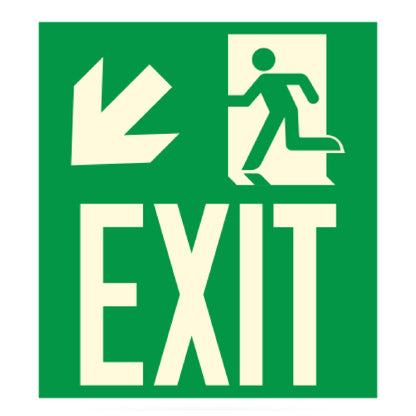 Photoluminescent Directional Exit Sign