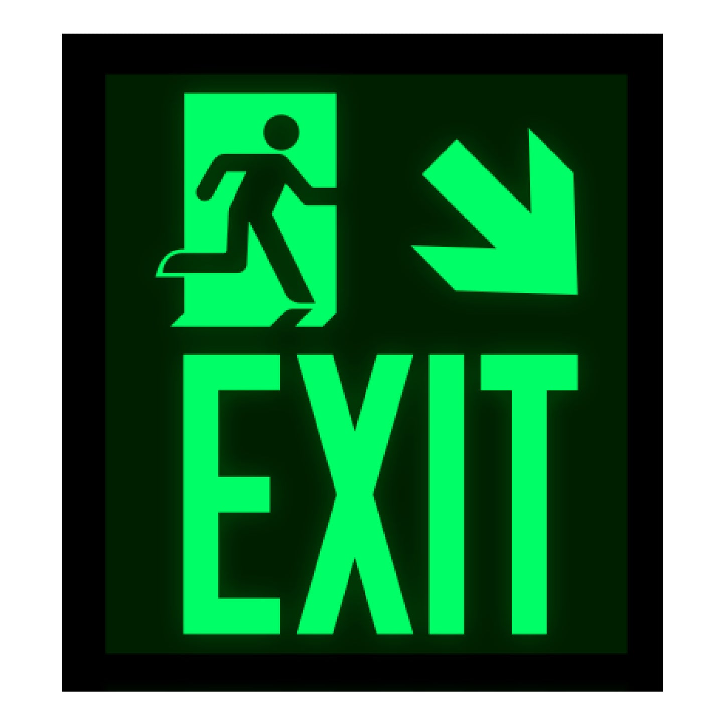 Photoluminescent Directional Exit Sign