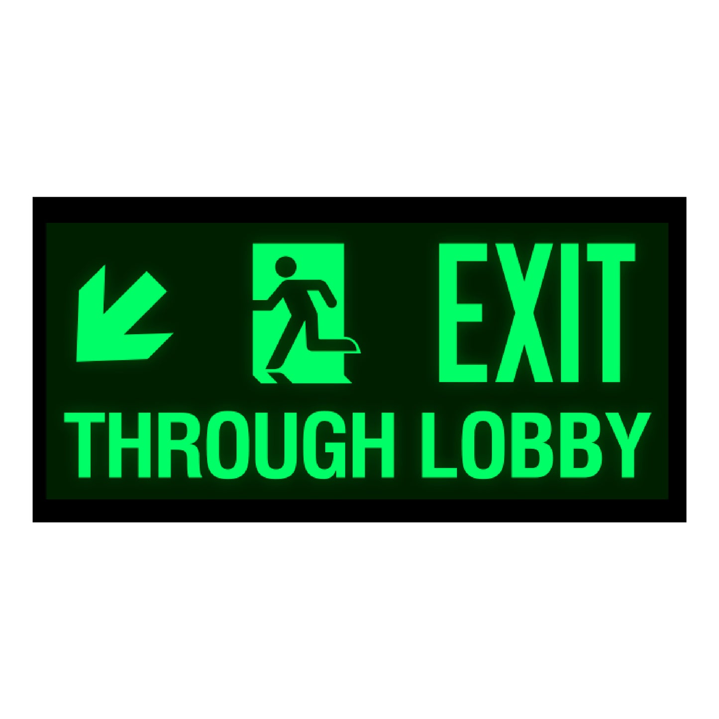 Photoluminescent Exit Through Lobby Sign