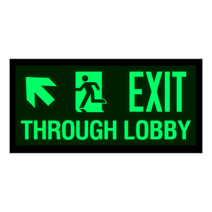 Photoluminescent Exit Through Lobby Sign