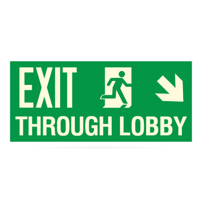 Photoluminescent Exit Through Lobby Sign