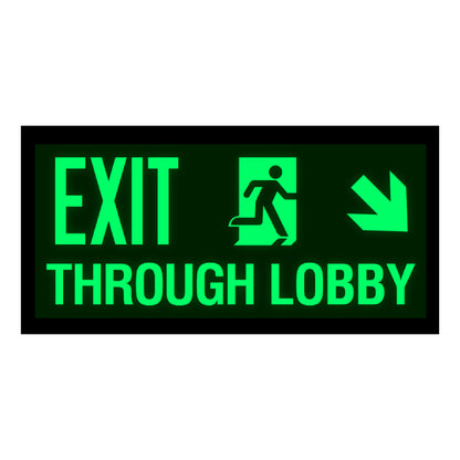 Photoluminescent Exit Through Lobby Sign