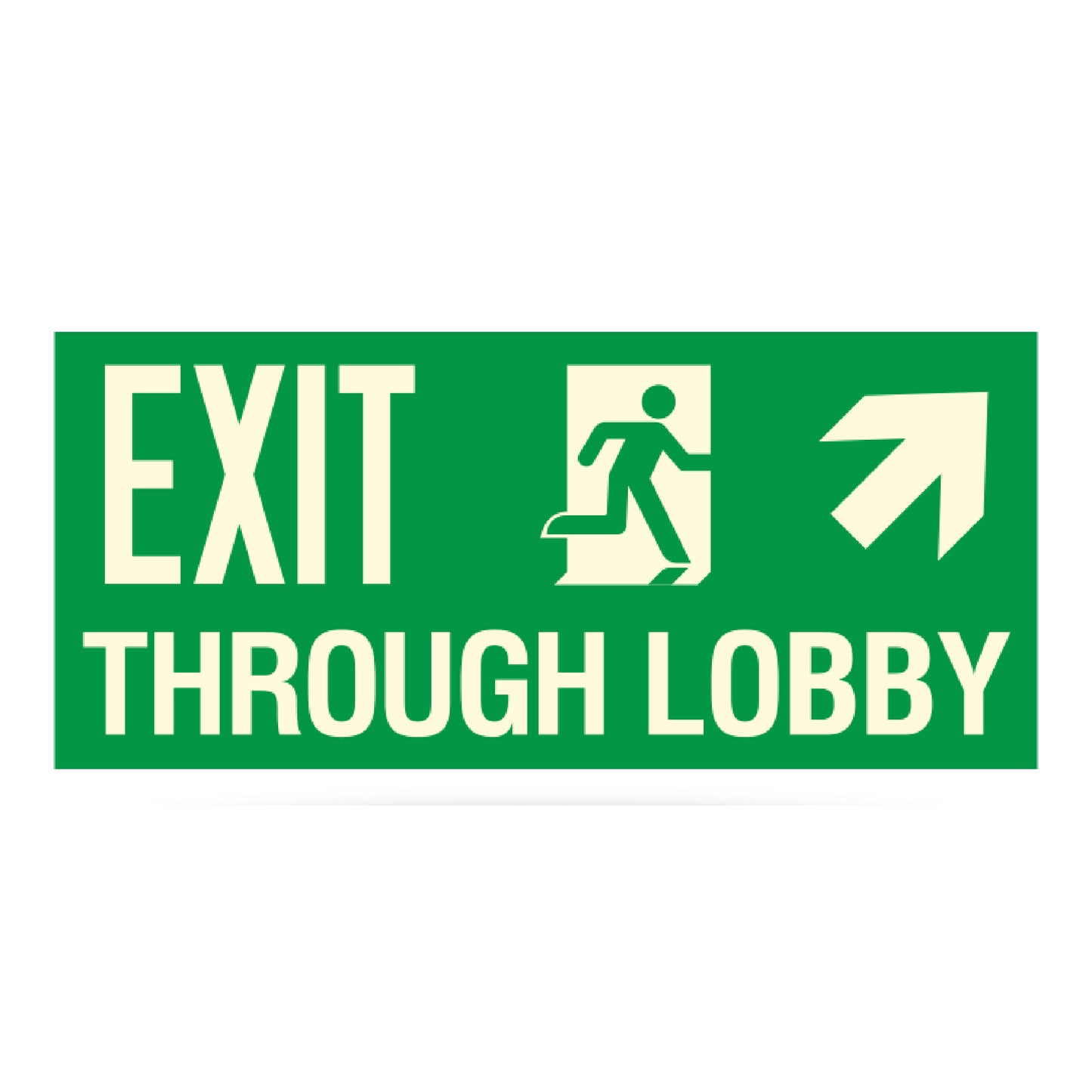 Photoluminescent Exit Through Lobby Sign