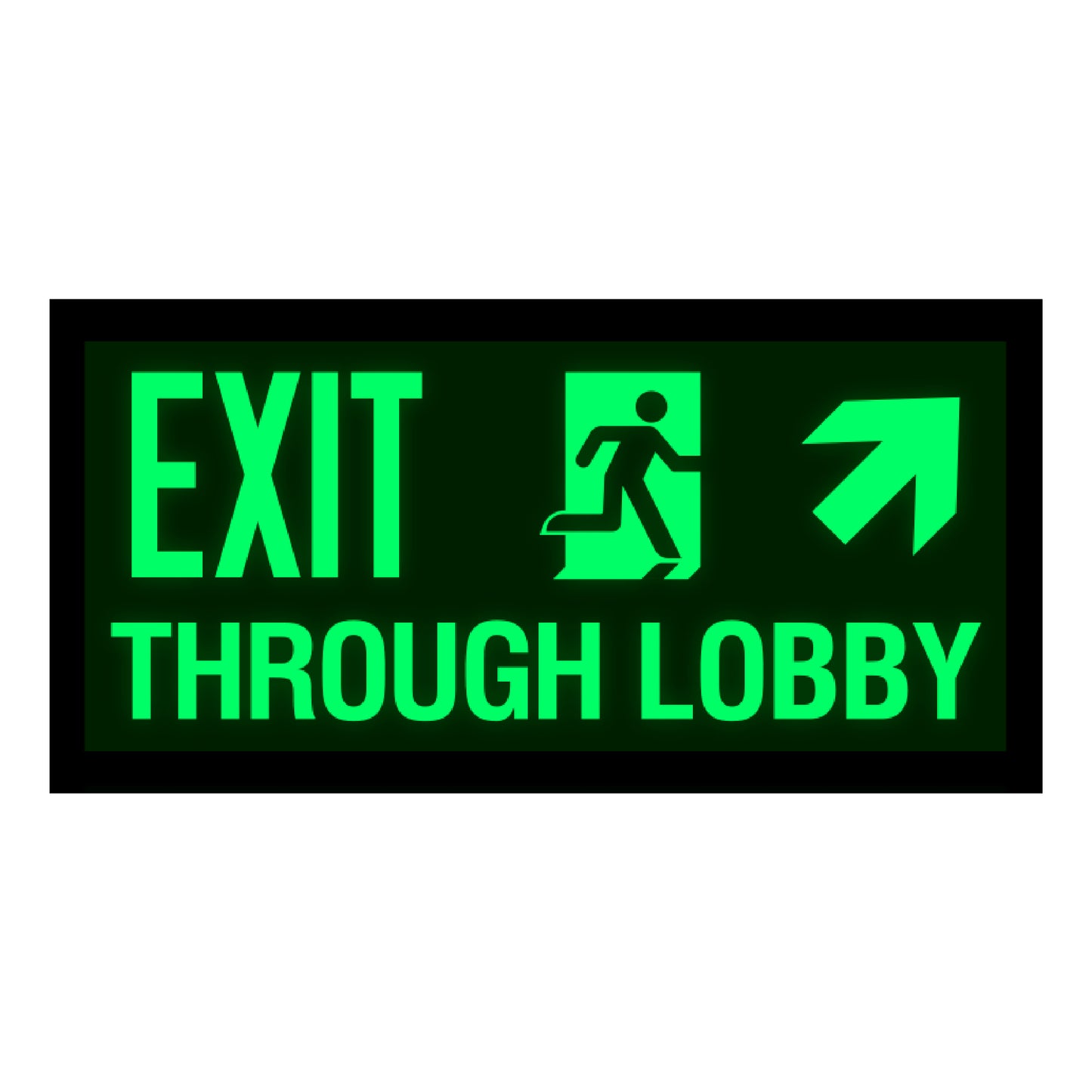 Photoluminescent Exit Through Lobby Sign