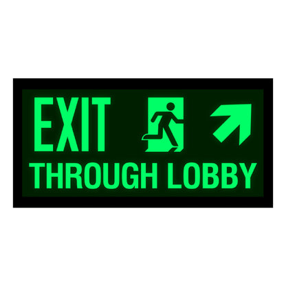 Photoluminescent Exit Through Lobby Sign