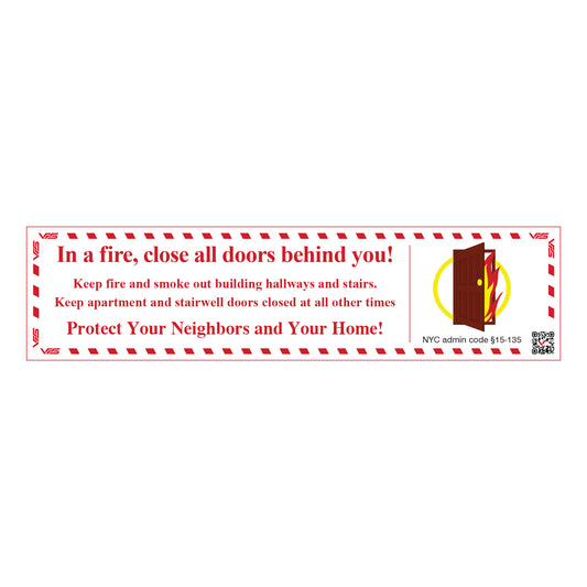 In a Fire, Close All Doors Behind You (Pack of 2)