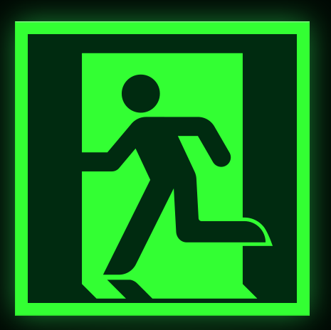 Photoluminescent Running Man Sign