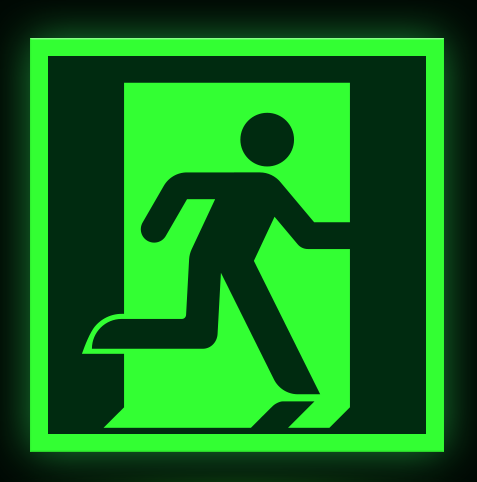 Photoluminescent Running Man Sign