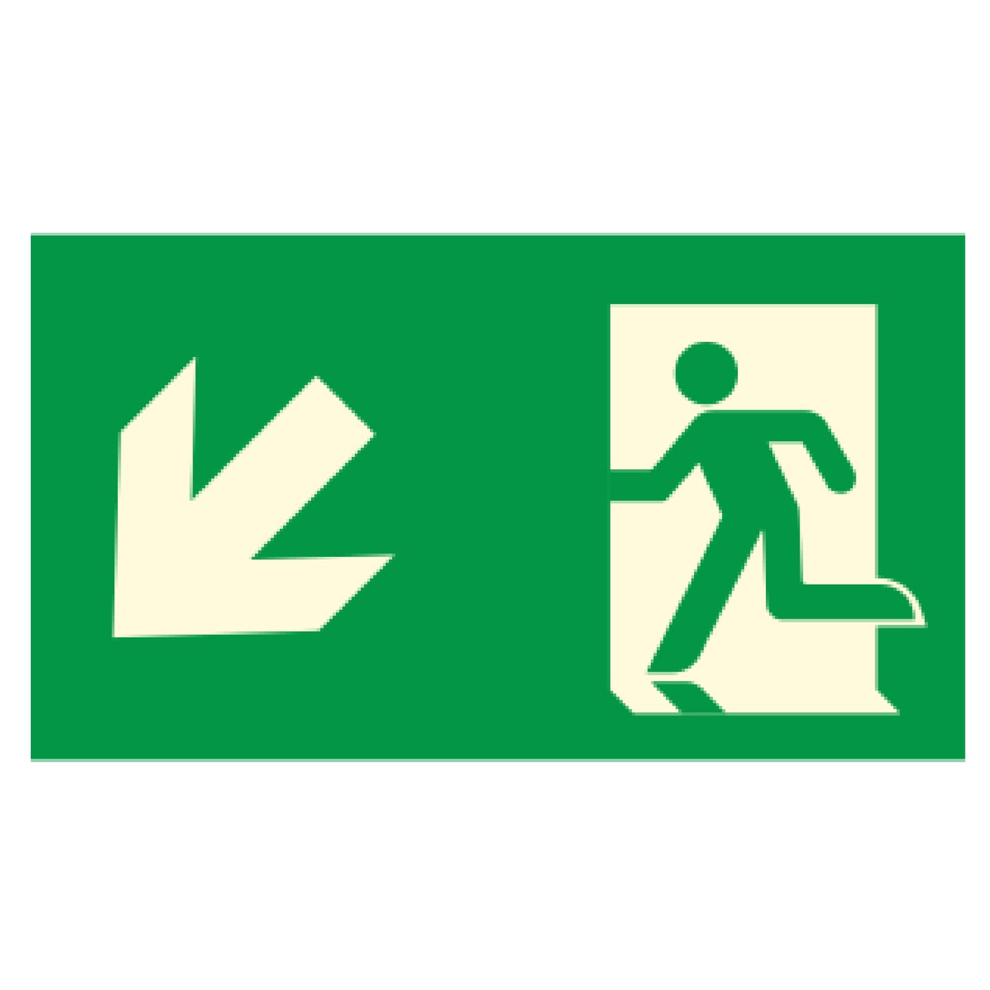 Photoluminescent Running Man Directional Sign