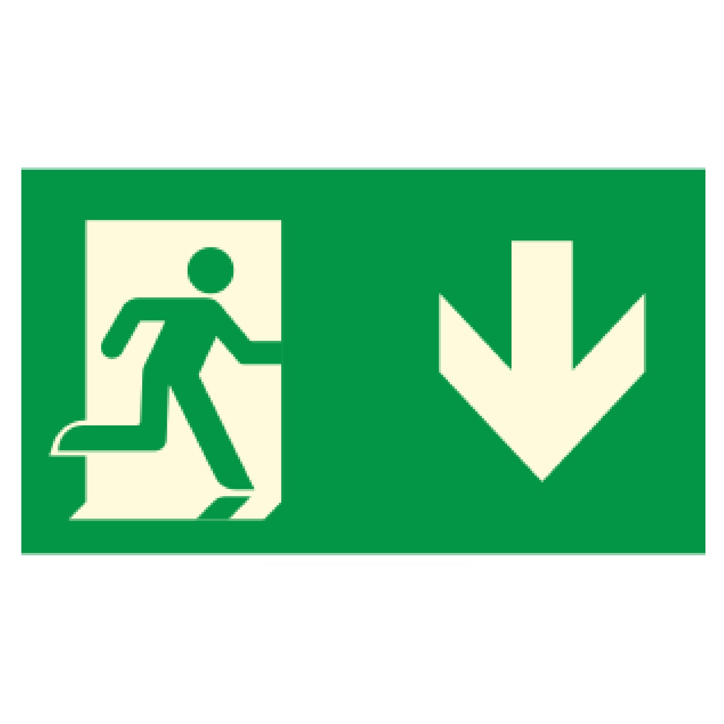 Photoluminescent Running Man Directional Sign