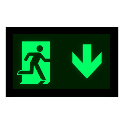 Photoluminescent Running Man Directional Sign