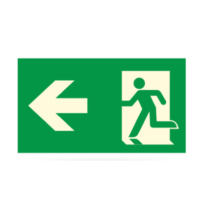 Photoluminescent Running Man Directional Sign