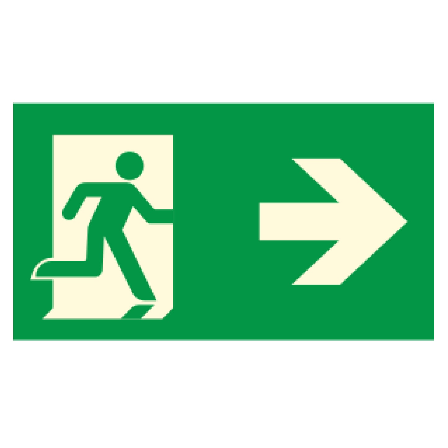 Photoluminescent Running Man Directional Sign