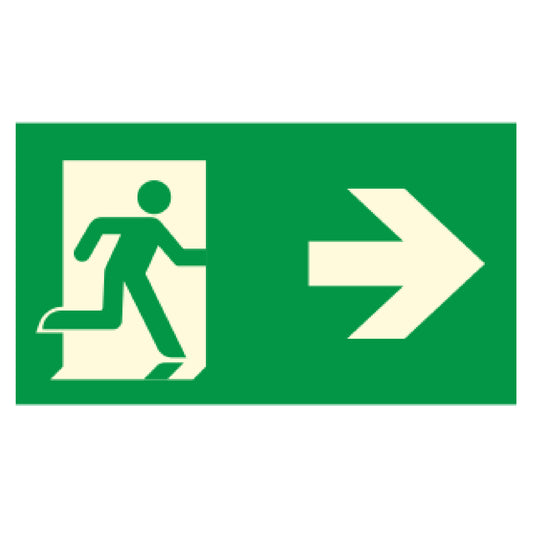 Photoluminescent Running Man Directional Sign