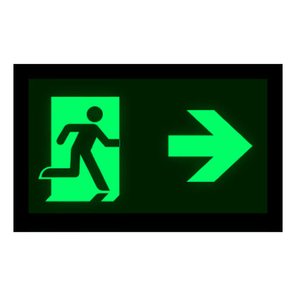 Photoluminescent Running Man Directional Sign