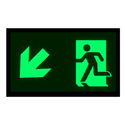 Photoluminescent Running Man Directional Sign