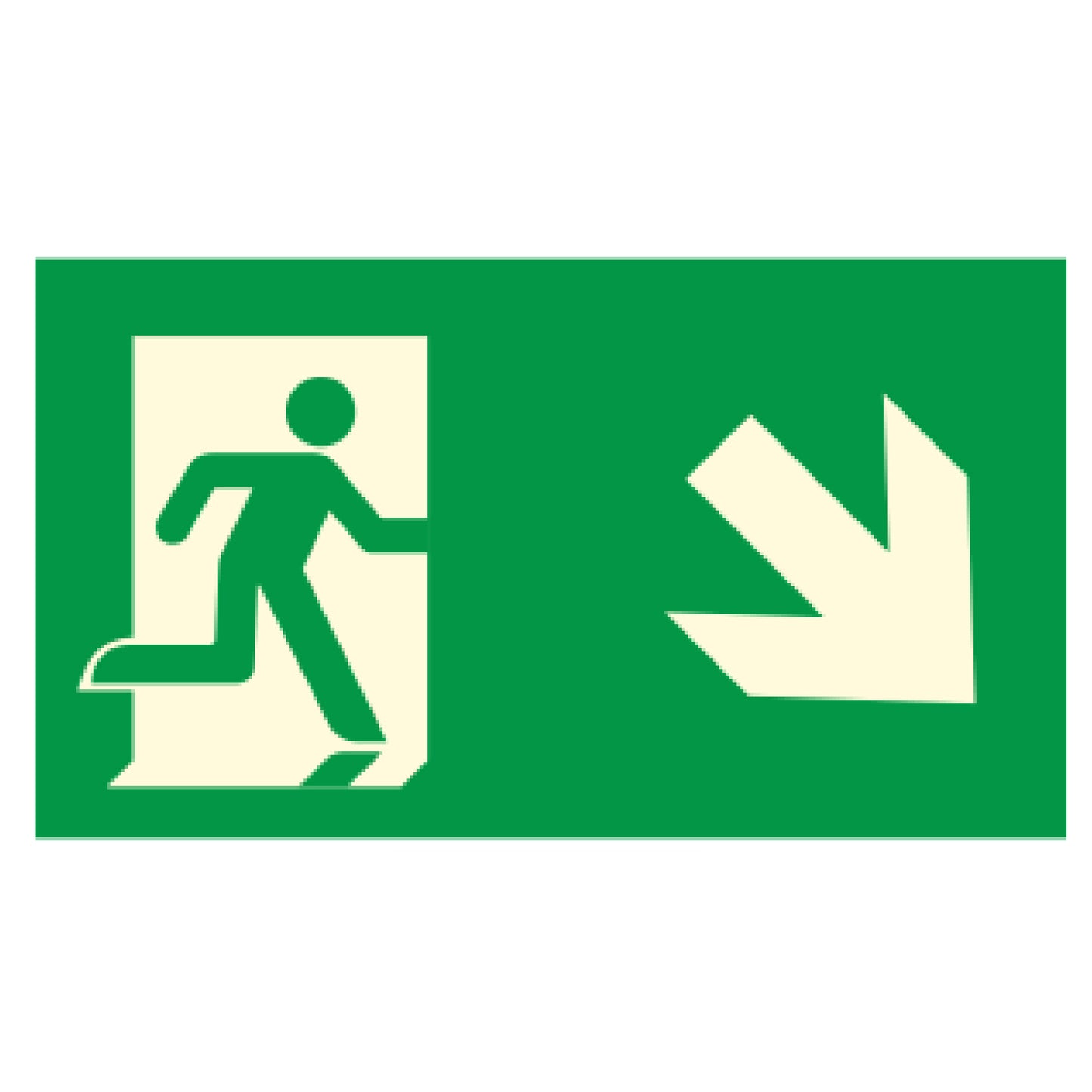 Photoluminescent Running Man Directional Sign