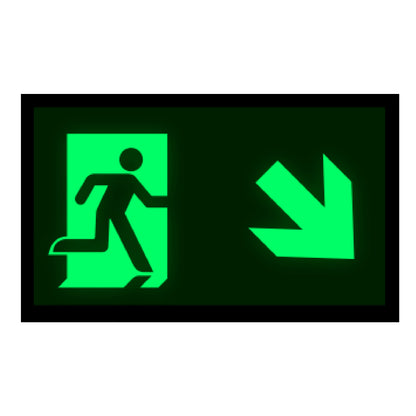 Photoluminescent Running Man Directional Sign