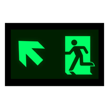 Photoluminescent Running Man Directional Sign