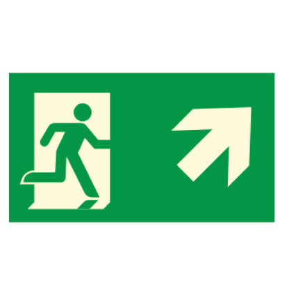 Photoluminescent Running Man Directional Sign