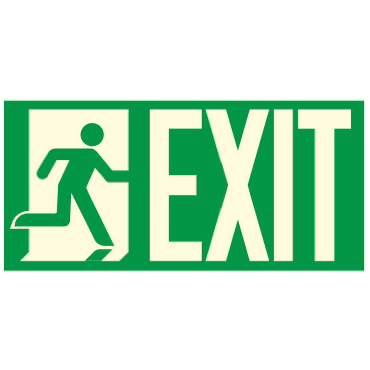 Photoluminescent Running Man Exit Sign