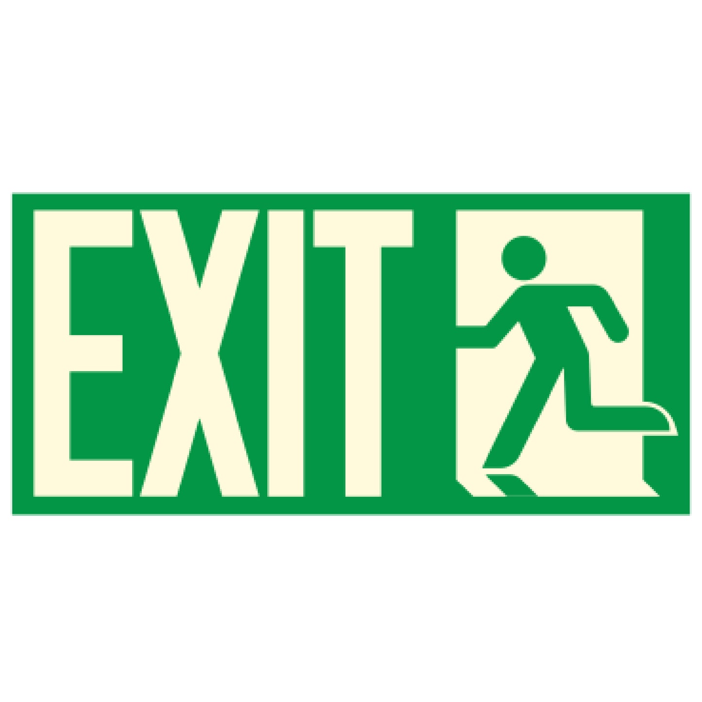 Photoluminescent Running Man Exit Sign