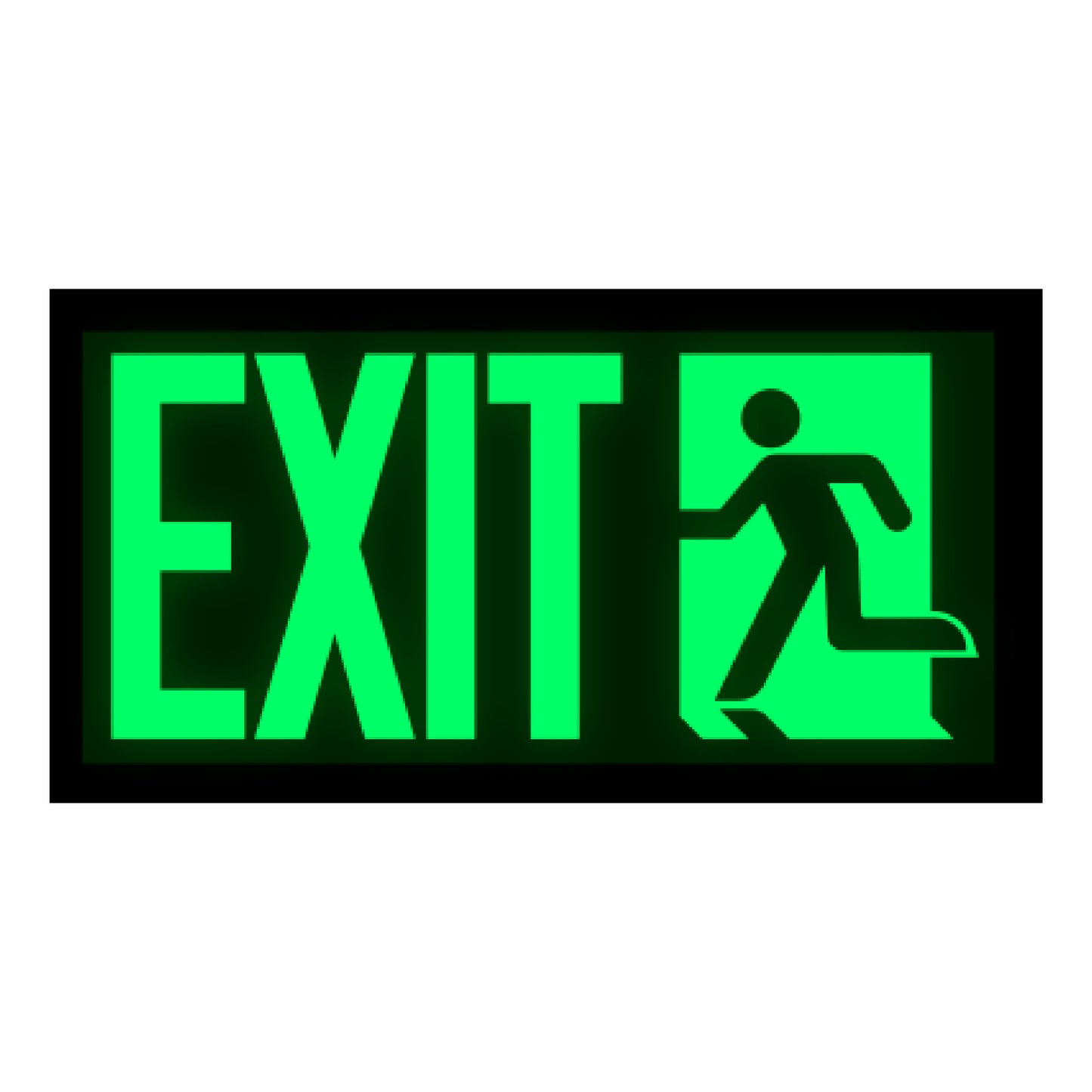 Photoluminescent Running Man Exit Sign