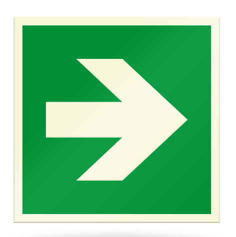 Photoluminescent Directional Arrow Sign