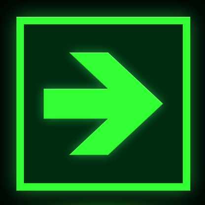 Photoluminescent Directional Arrow Sign