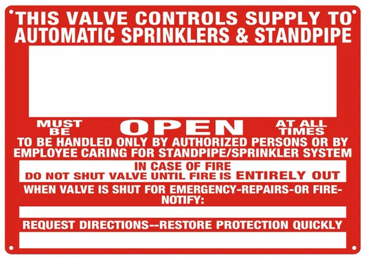 This Valve Controls Supply To Automatic Sprinklers and Standpipe